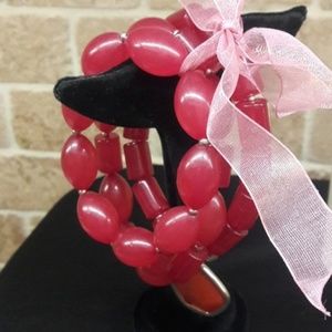 Set of 3 Chico's pink & gold bracelets - Like New!